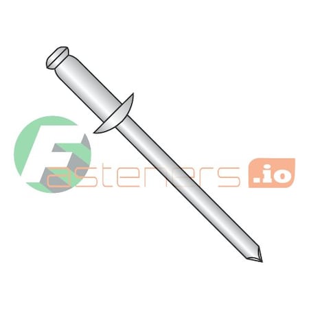 Newport Fasteners Blind Rivet, Dome Head, 1/8 in Dia., 0.212 in L, Steel Body, 10000 PK 904568